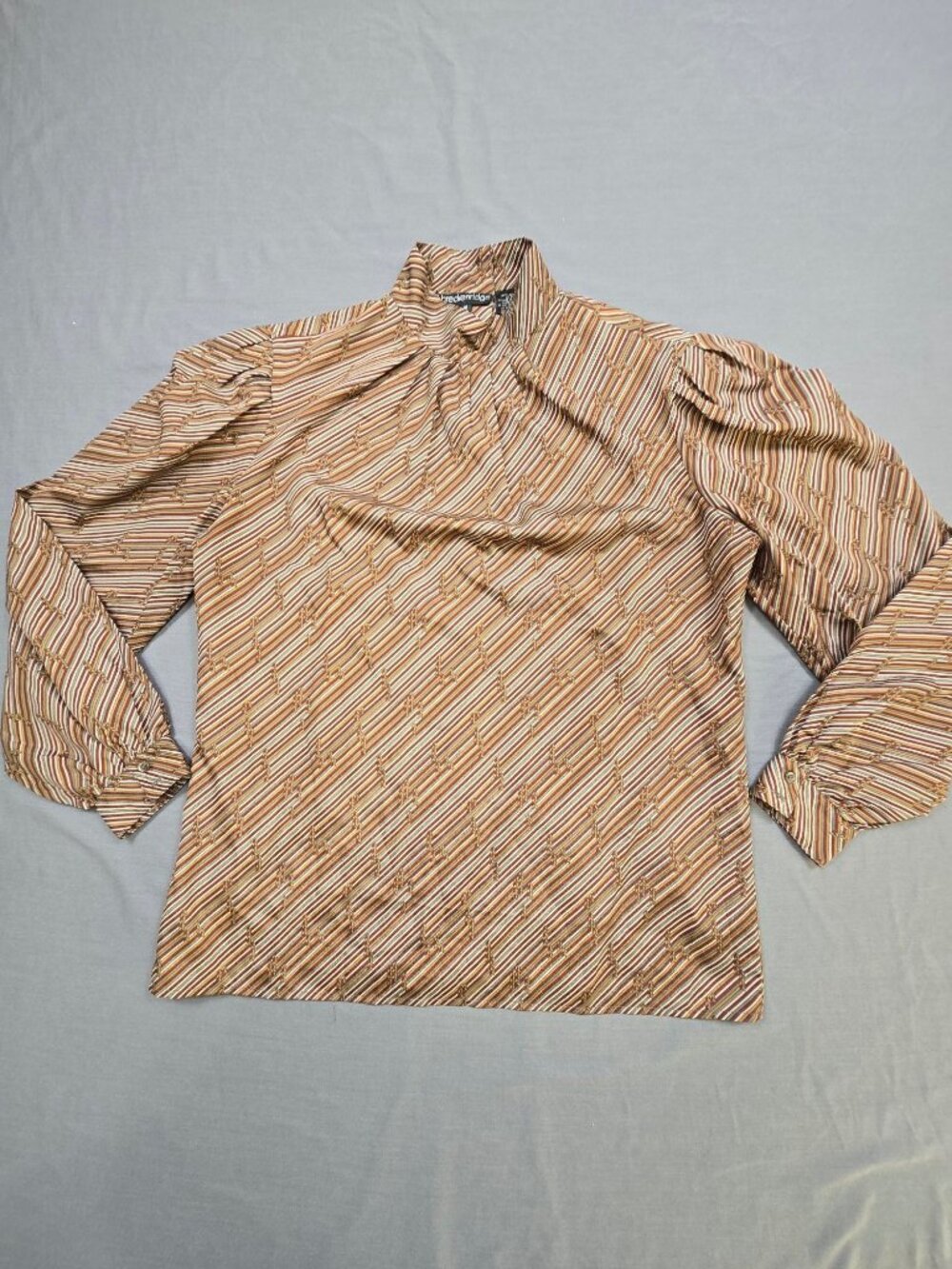 Vintage Breckenridge Size 12 Large Striped Blouse